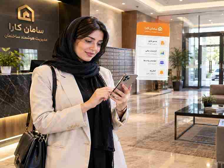  نمای موبایل بهترین اپلیکیشن مدیریت ساختمان کاملا خودکار برای مدیران و ساکنین